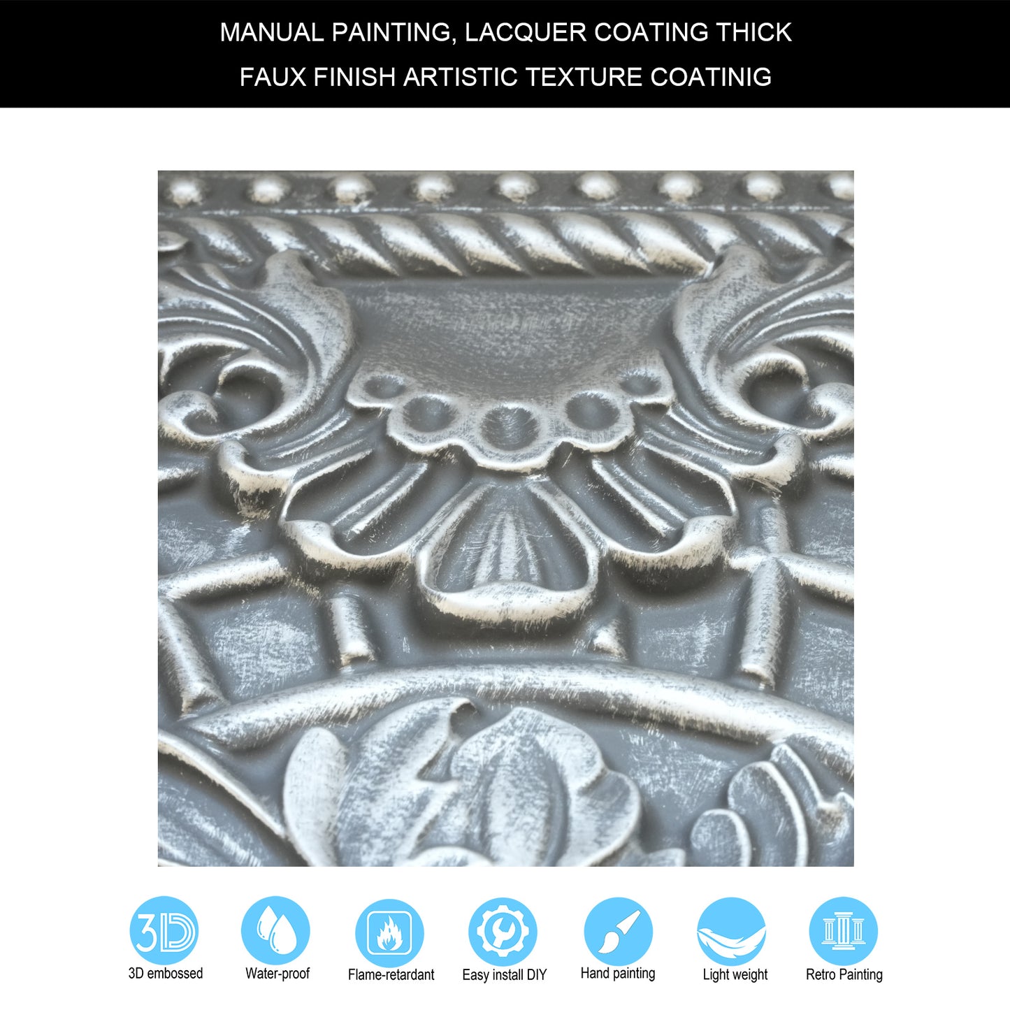 10tiles/lot Pressed Faux Tin Ceiling Tiles for Heritage Bars, Vintage Restaurants and Boutique Hotels PL31