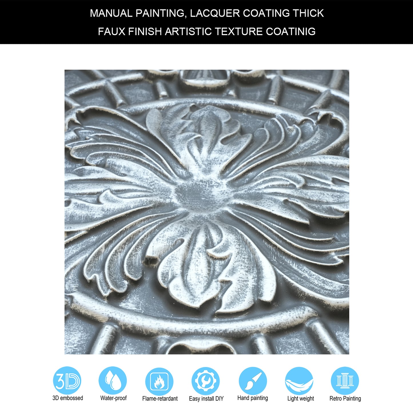 10tiles/lot Pressed Faux Tin Ceiling Tiles for Heritage Bars, Vintage Restaurants and Boutique Hotels PL31