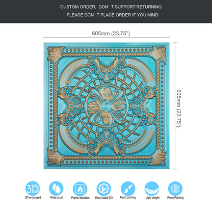 10tiles/lot DIY Faux Metal Ceiling Tile Panels for Café Bars, Studios and Artistic Interiors PL31