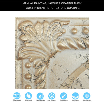 10tiles/lot Distressed Faux Tin Ceiling Tiles for Industrial Cafés, Craft Workshops and Retro Interiors PL31