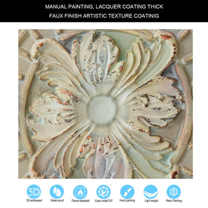 10tiles/lot Distressed Faux Tin Ceiling Tiles for Industrial Cafés, Craft Workshops and Retro Interiors PL31