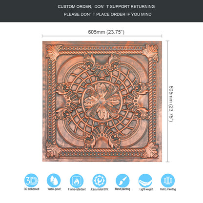 10tiles/lot Vintage Ceiling Panels for Guesthouses, Heritage Hotels and Classic Interior Styles PL31
