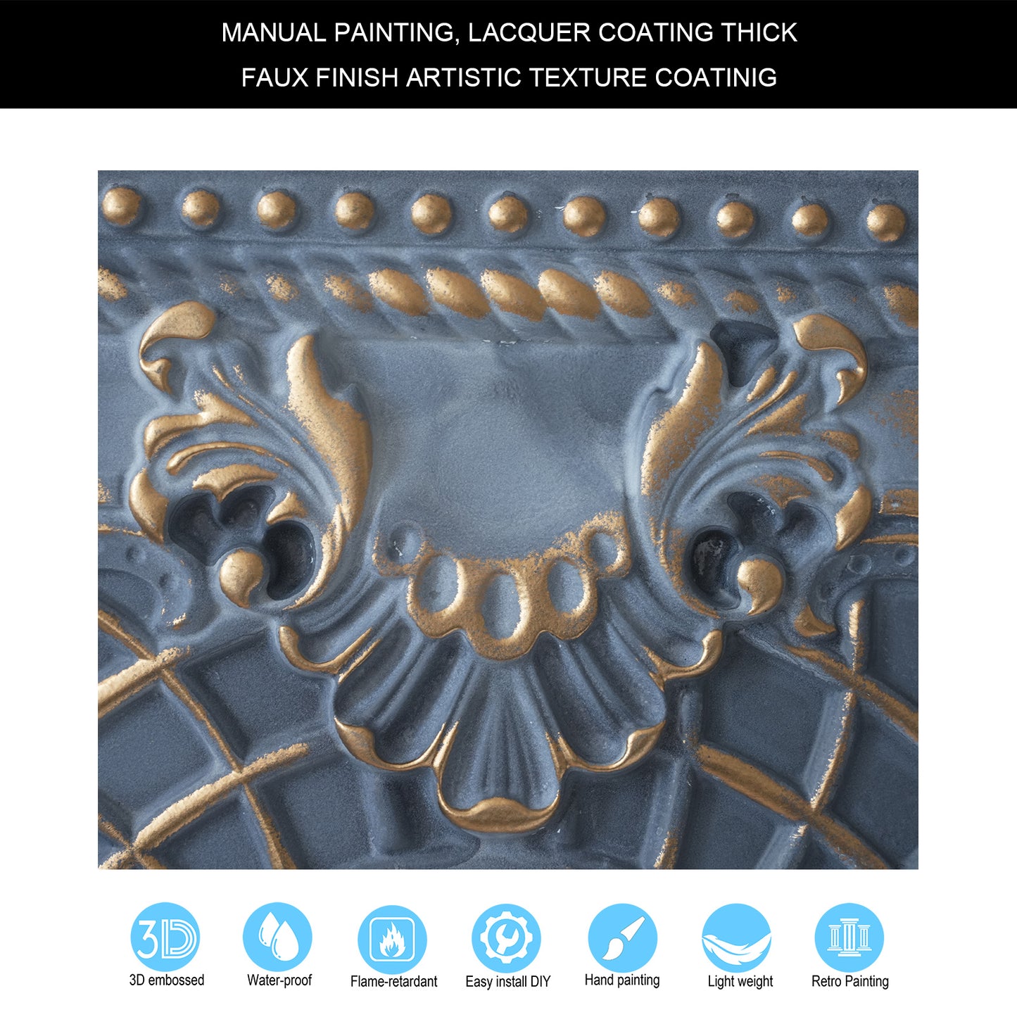 10tiles/lot DIY Faux Metal Ceiling Tile Panels for Café Bars, Studios and Artistic Interiors PL31