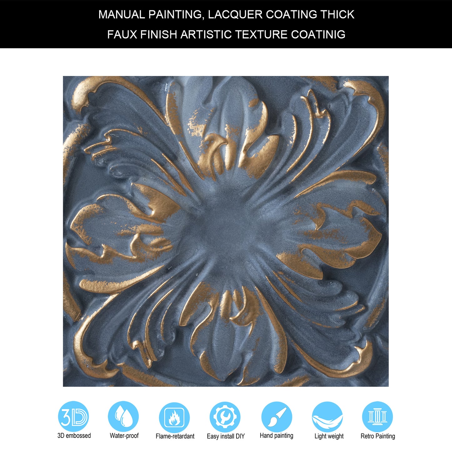 10tiles/lot DIY Faux Metal Ceiling Tile Panels for Café Bars, Studios and Artistic Interiors PL31