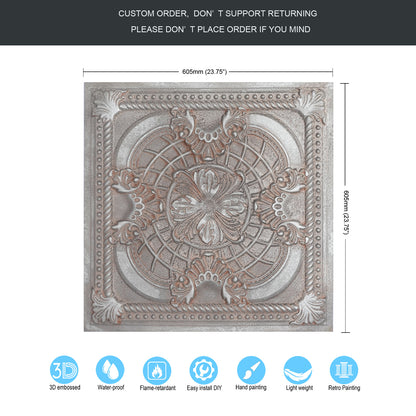 10tiles/lot Pressed Faux Tin Ceiling Tiles for Heritage Bars, Vintage Restaurants and Boutique Hotels PL31