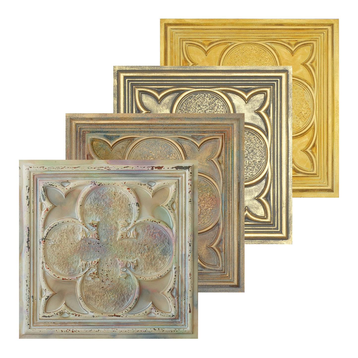 10tiles/lot Textured PVC Ceiling Tiles for Light-Luxury Restaurants, Salons and Beauty Studios PL35