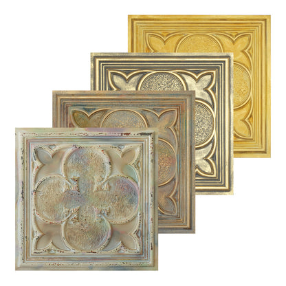 10tiles/lot Textured PVC Ceiling Tiles for Light-Luxury Restaurants, Salons and Beauty Studios PL35