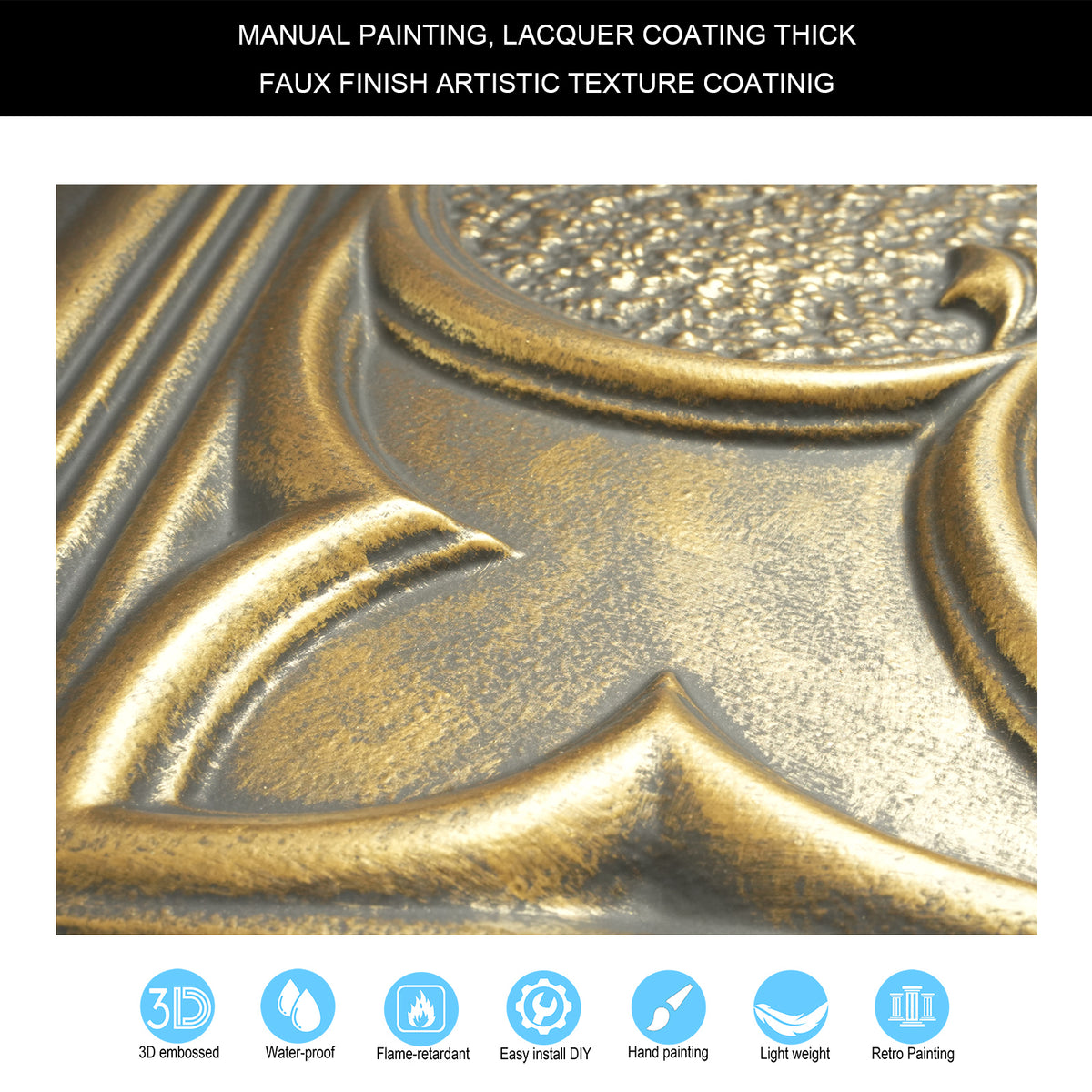 PAINTSDECOR PL35 Ancient gold ceiling tile product image