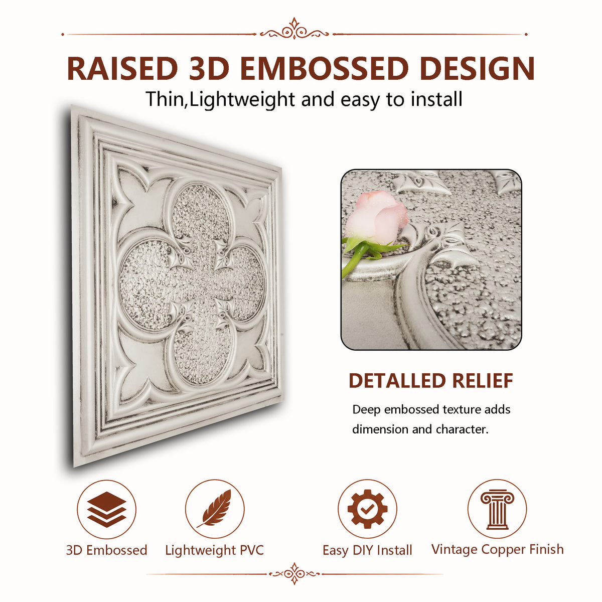 PAINTSDECOR PL35 Aged white ceiling tile product image