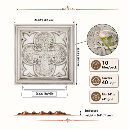 PAINTSDECOR PL35 Aged white ceiling tile product image