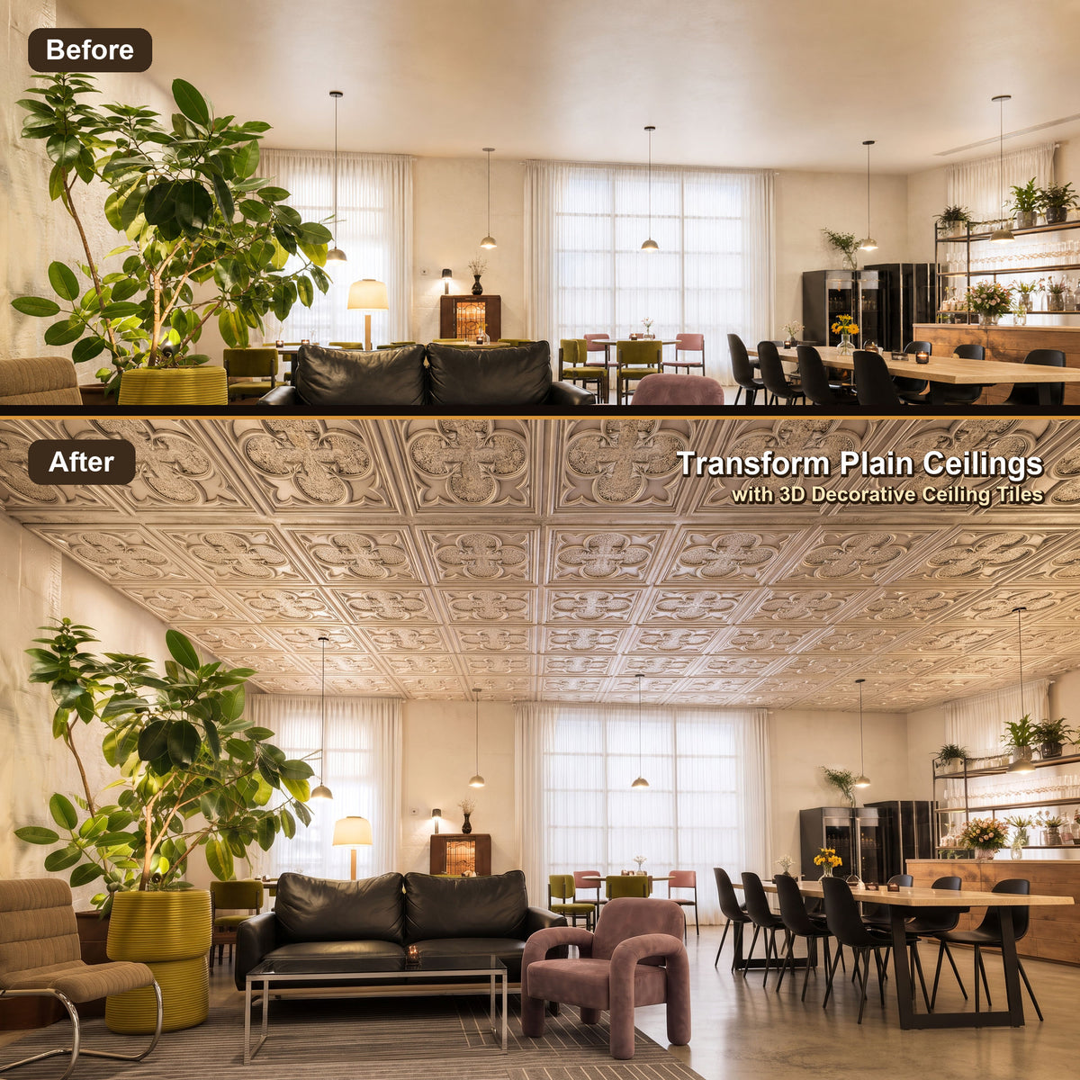 PAINTSDECOR PL35 Aged white ceiling tile product image