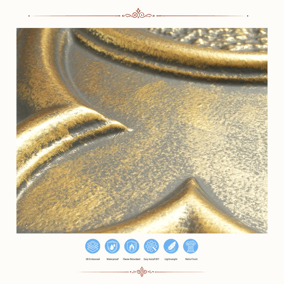 PAINTSDECOR PL35 Ancient gold ceiling tile product image