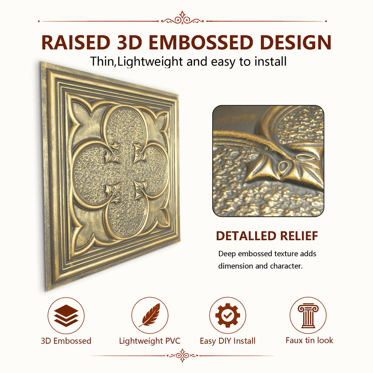 PAINTSDECOR PL35 Ancient gold ceiling tile product image