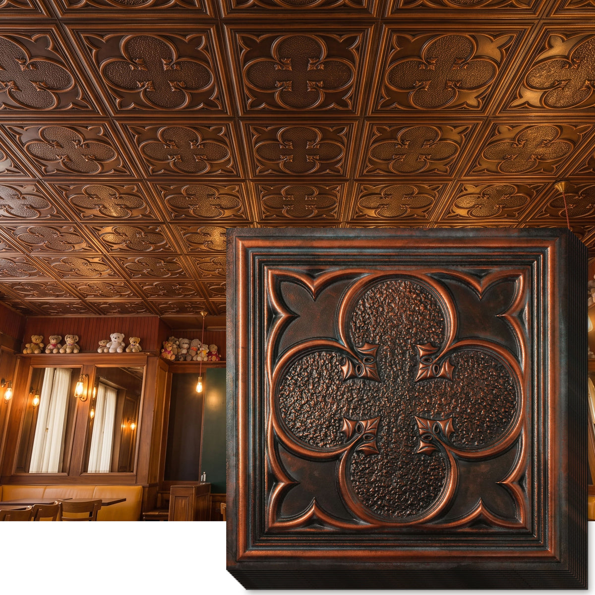PAINTSDECOR PL35 Blackened Copper ceiling tile product image