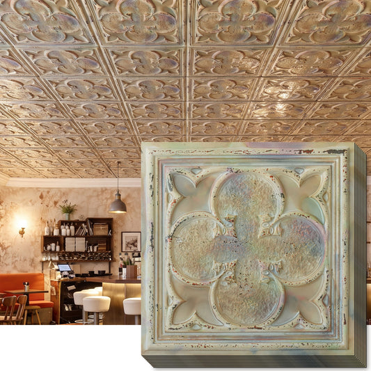 PAINTSDECOR PL35 Distress crack multicolor white ceiling tile product image
