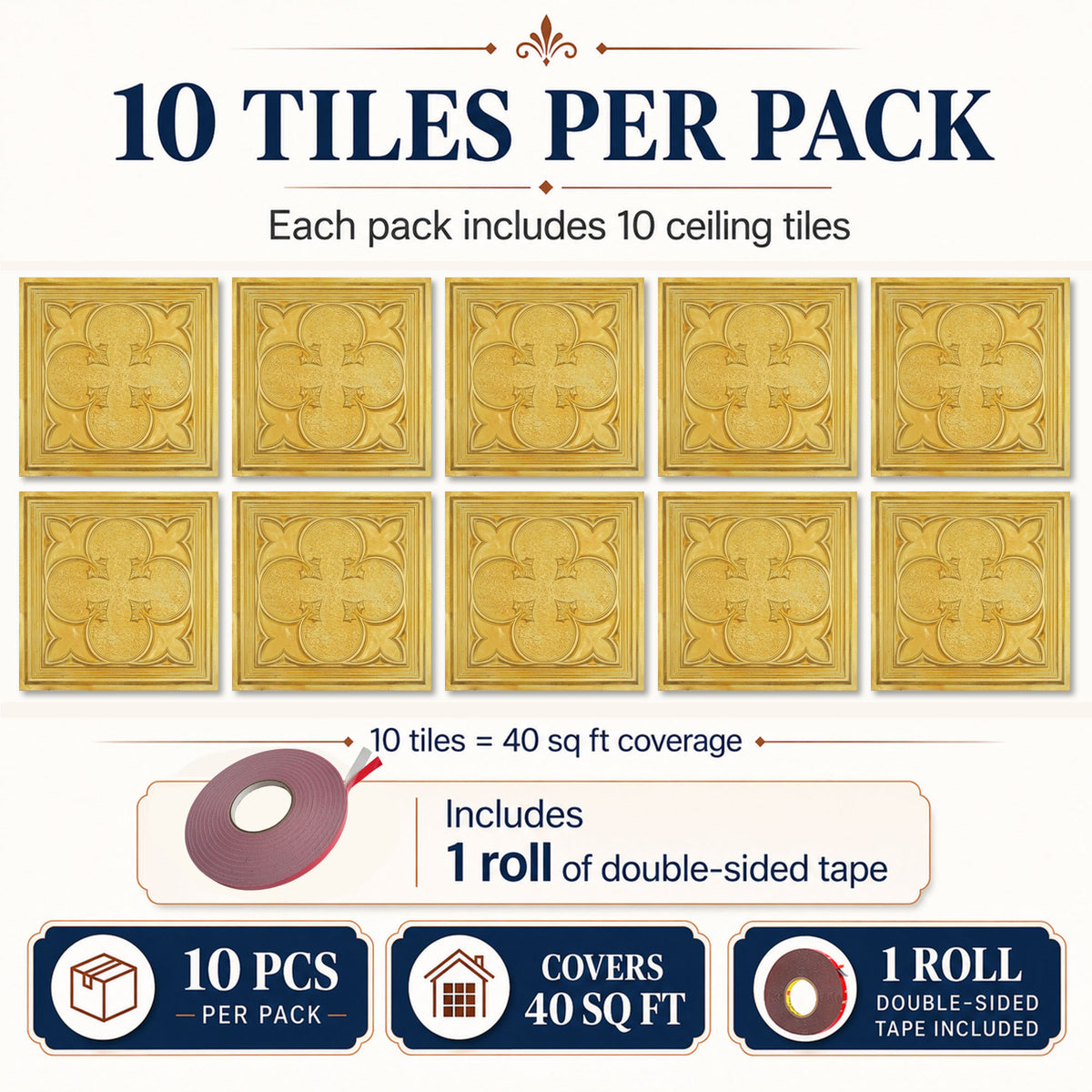 PAINTSDECOR PL35 Golden ceiling tile product image