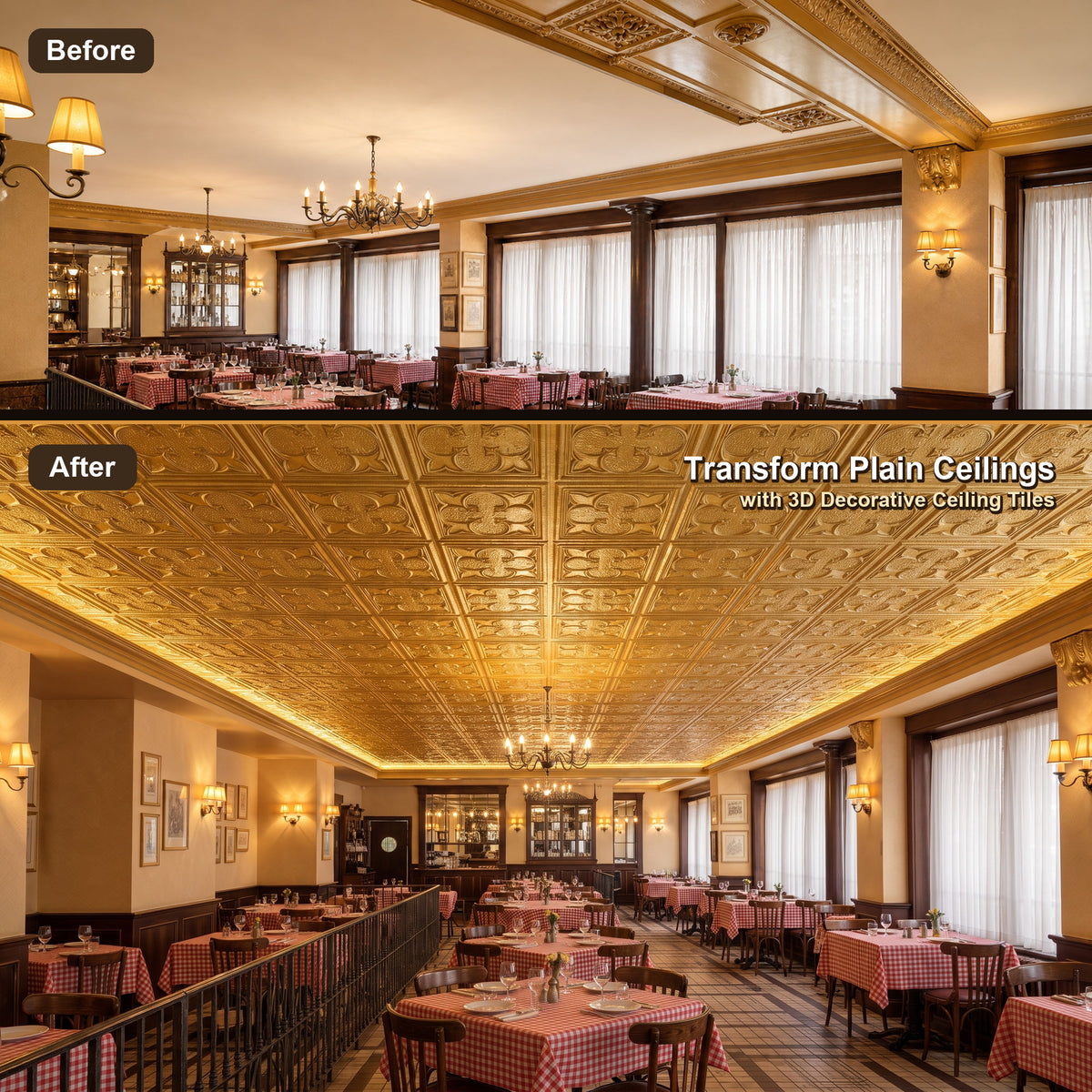 PAINTSDECOR PL35 Golden ceiling tile product image
