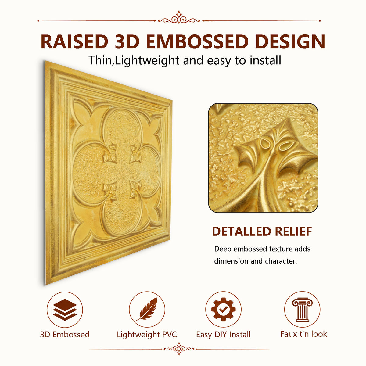 PAINTSDECOR PL35 Golden ceiling tile product image