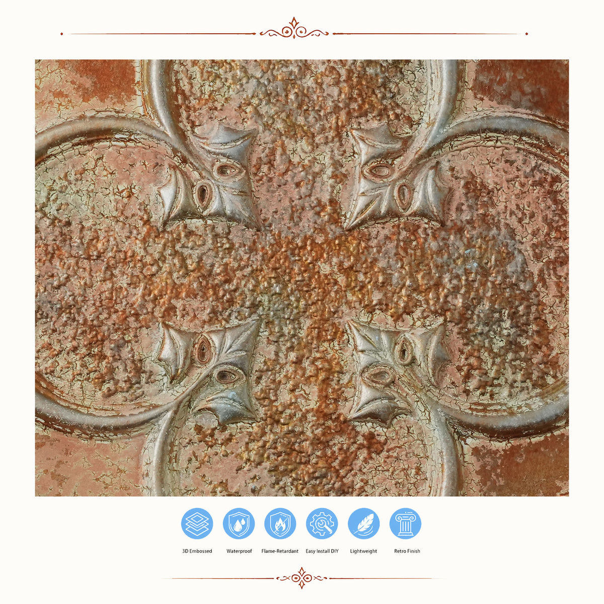 PAINTSDECOR PL35 Palazzo Clay ceiling tile product image