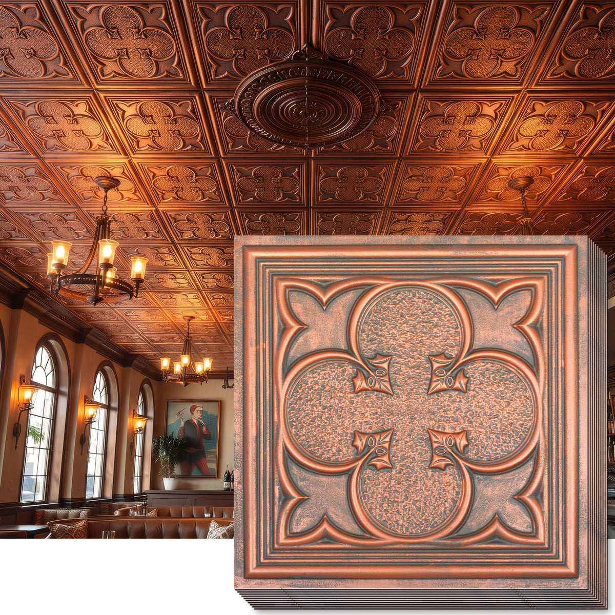PAINTSDECOR PL35 Rustic copper ceiling tile product image