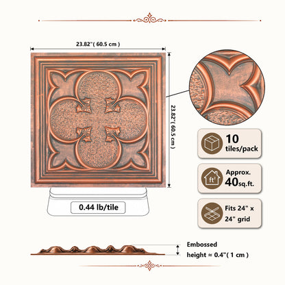PAINTSDECOR PL35 Rustic copper ceiling tile product image