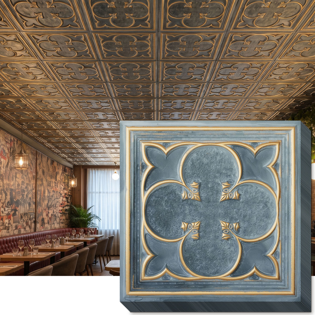 PAINTSDECOR PL35 Smoked gold ceiling tile product image