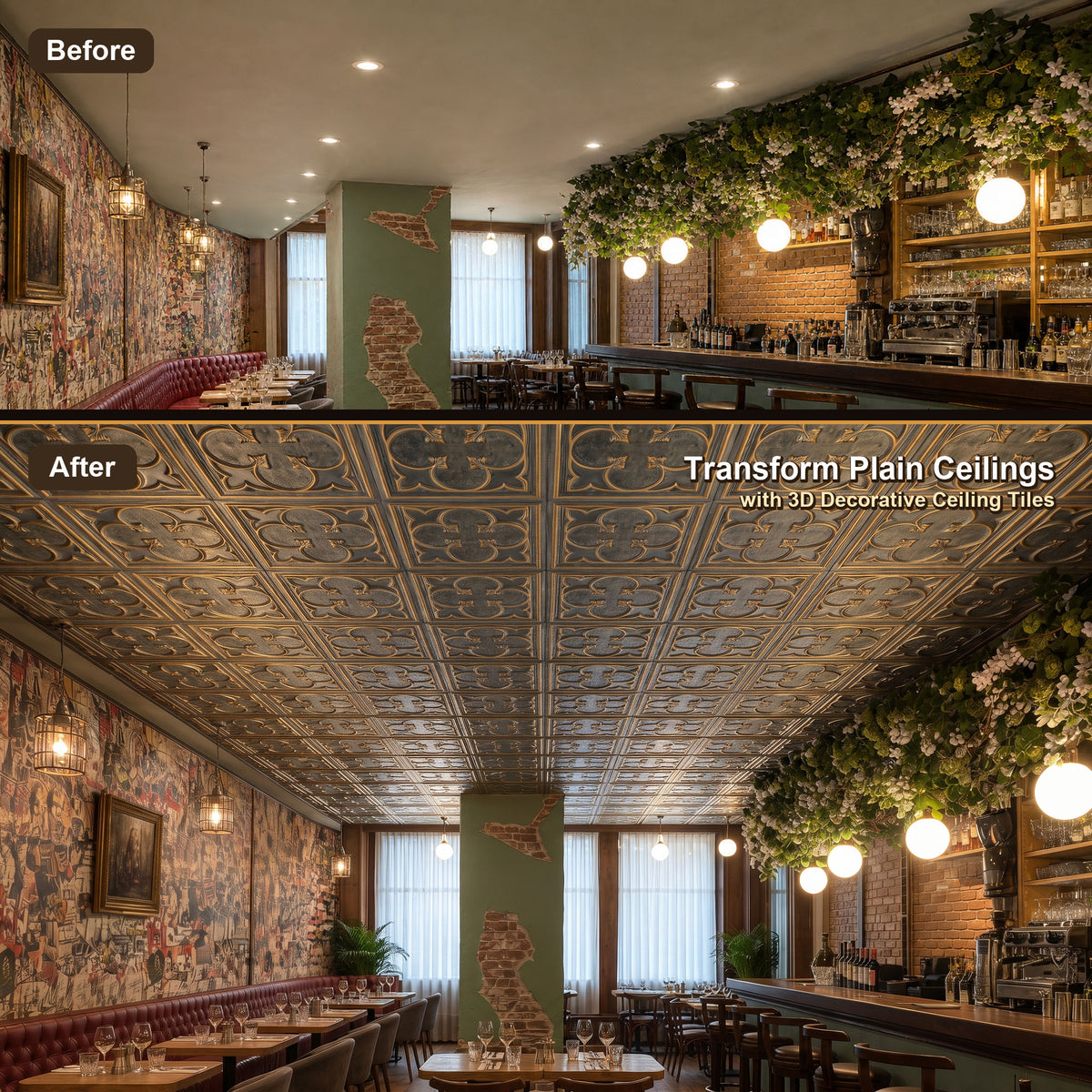 PAINTSDECOR PL35 Smoked gold ceiling tile product image