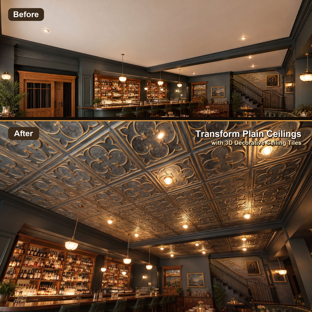 PAINTSDECOR PL35 Smoked gold ceiling tile product image