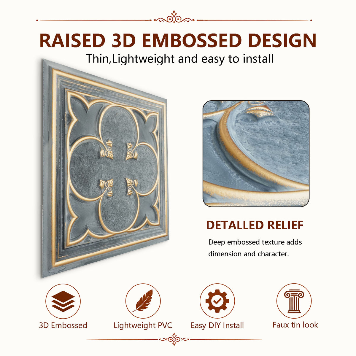 PAINTSDECOR PL35 Smoked gold ceiling tile product image