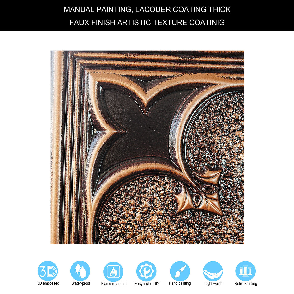 PAINTSDECOR PL35 Traditional copper ceiling tile product image