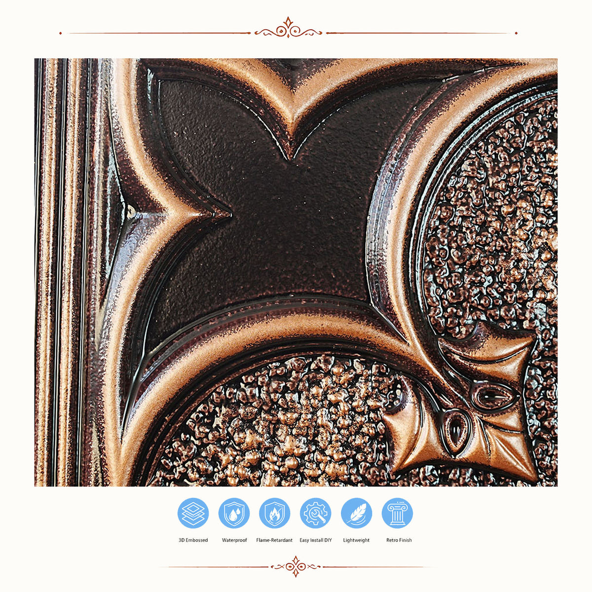PAINTSDECOR PL35 Traditional copper ceiling tile product image