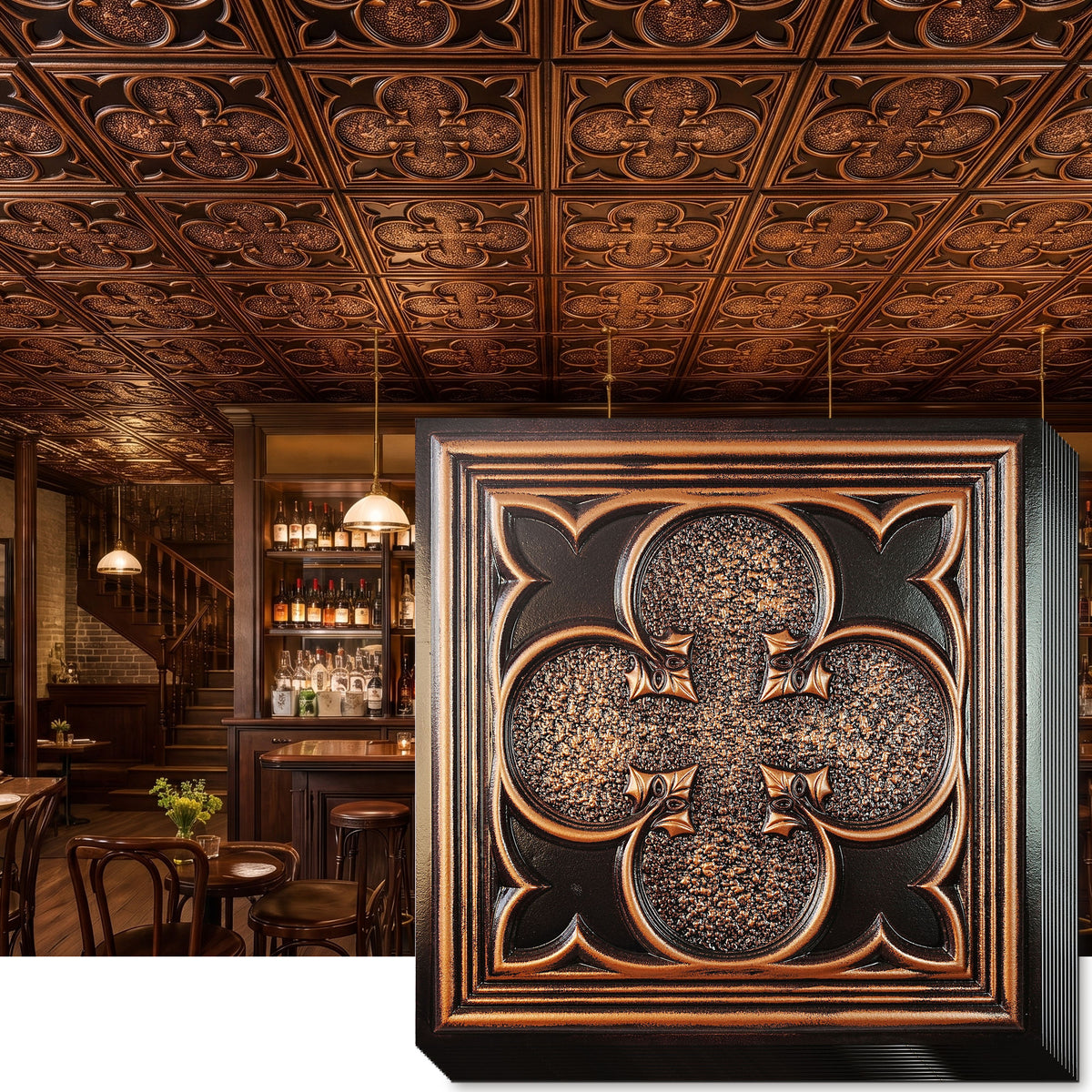 PAINTSDECOR PL35 Traditional copper ceiling tile product image