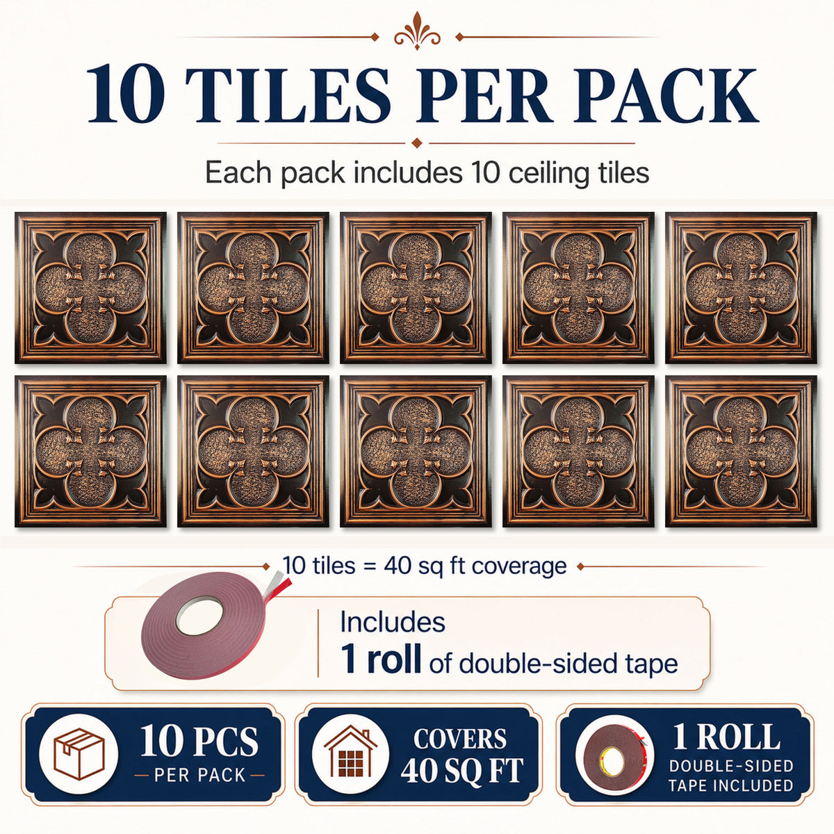 PAINTSDECOR PL35 Traditional copper ceiling tile product image