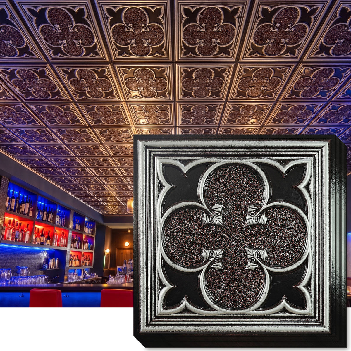 PAINTSDECOR PL35 Traditional silver ceiling tile product image