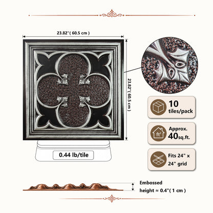 PAINTSDECOR PL35 Traditional silver ceiling tile product image
