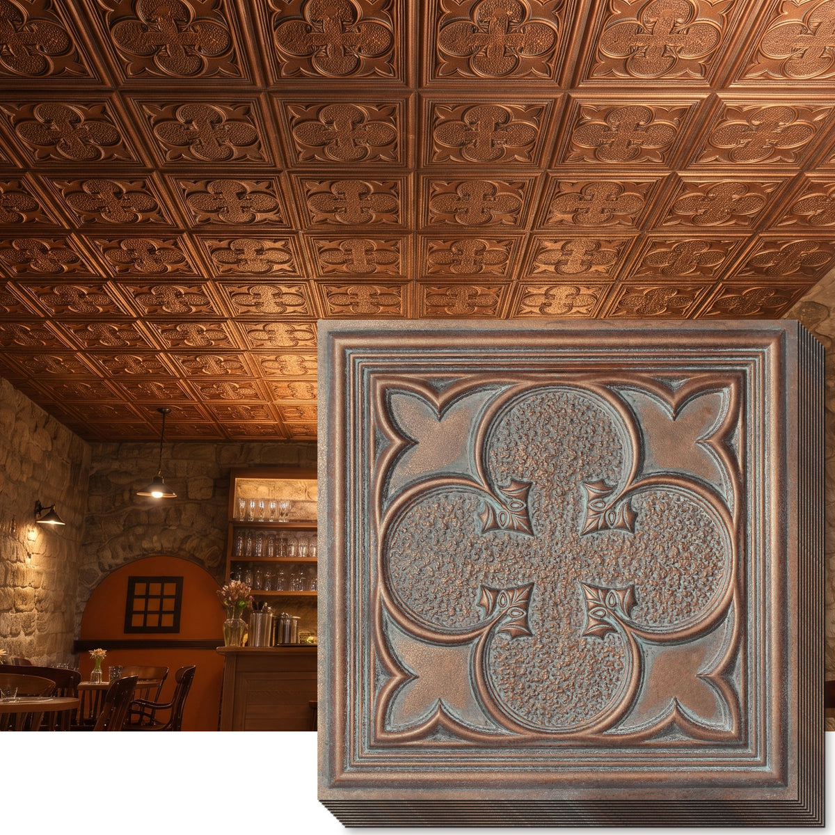 PAINTSDECOR PL35 Weathered copper ceiling tile product image