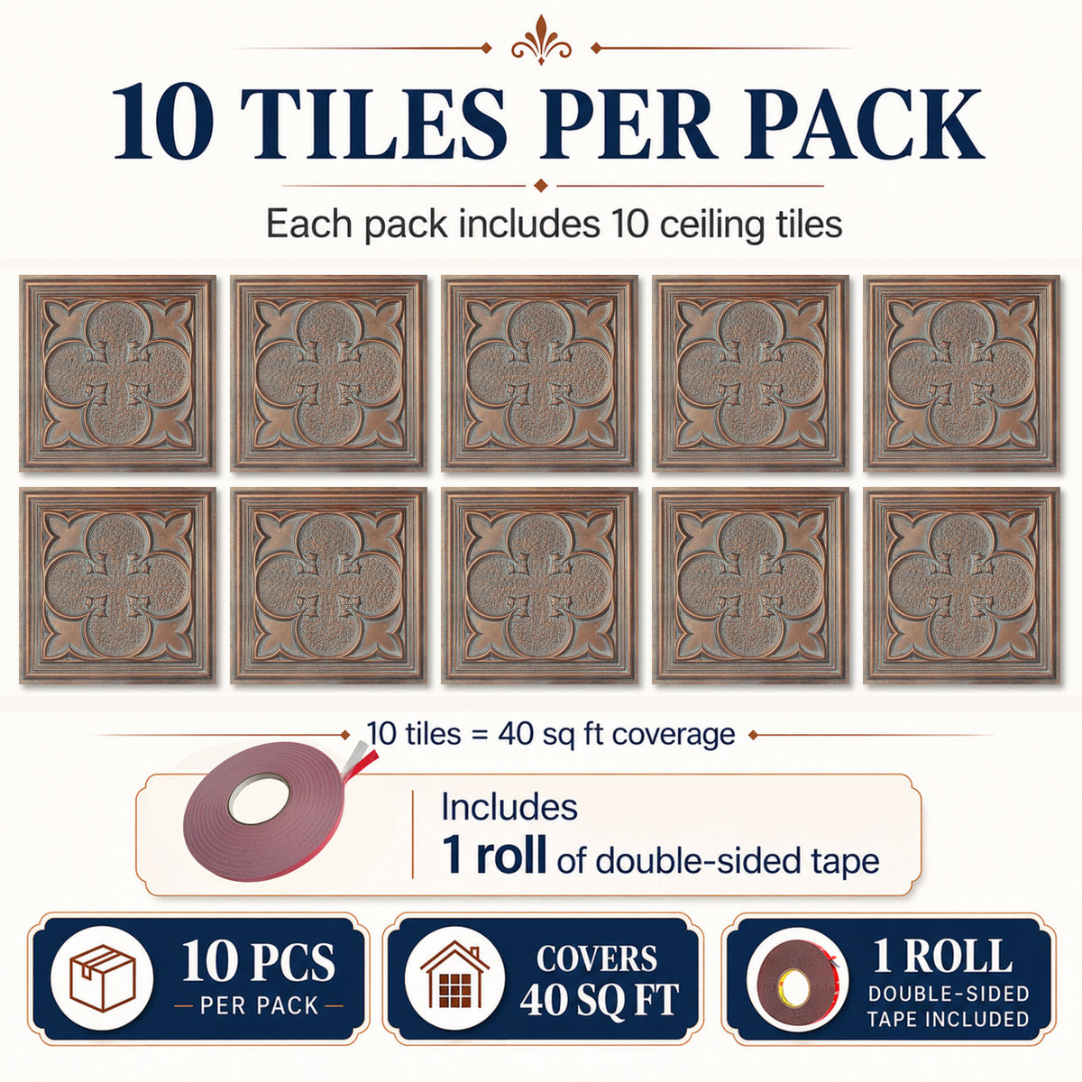 PAINTSDECOR PL35 Weathered copper ceiling tile product image