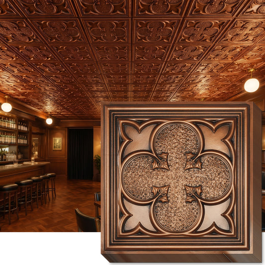 PAINTSDECOR PL35 Aged copper ceiling tiles main image