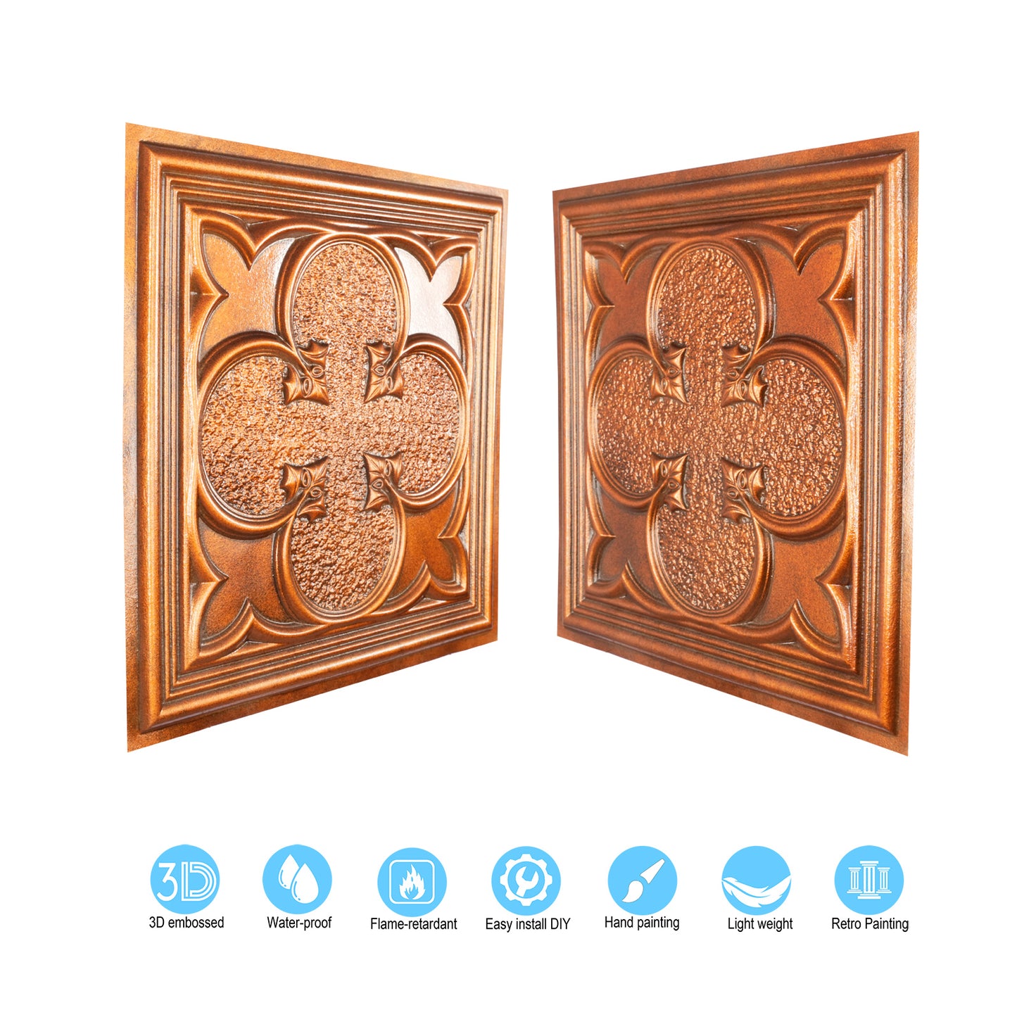 10tiles/lot Tin Ceiling Tiles for Book Cafés, Literary Stores and Creative Cultural Spaces PL35