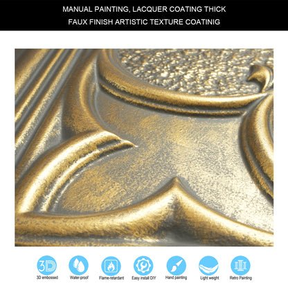 10tiles/lot Textured PVC Ceiling Tiles for Light-Luxury Restaurants, Salons and Beauty Studios PL35