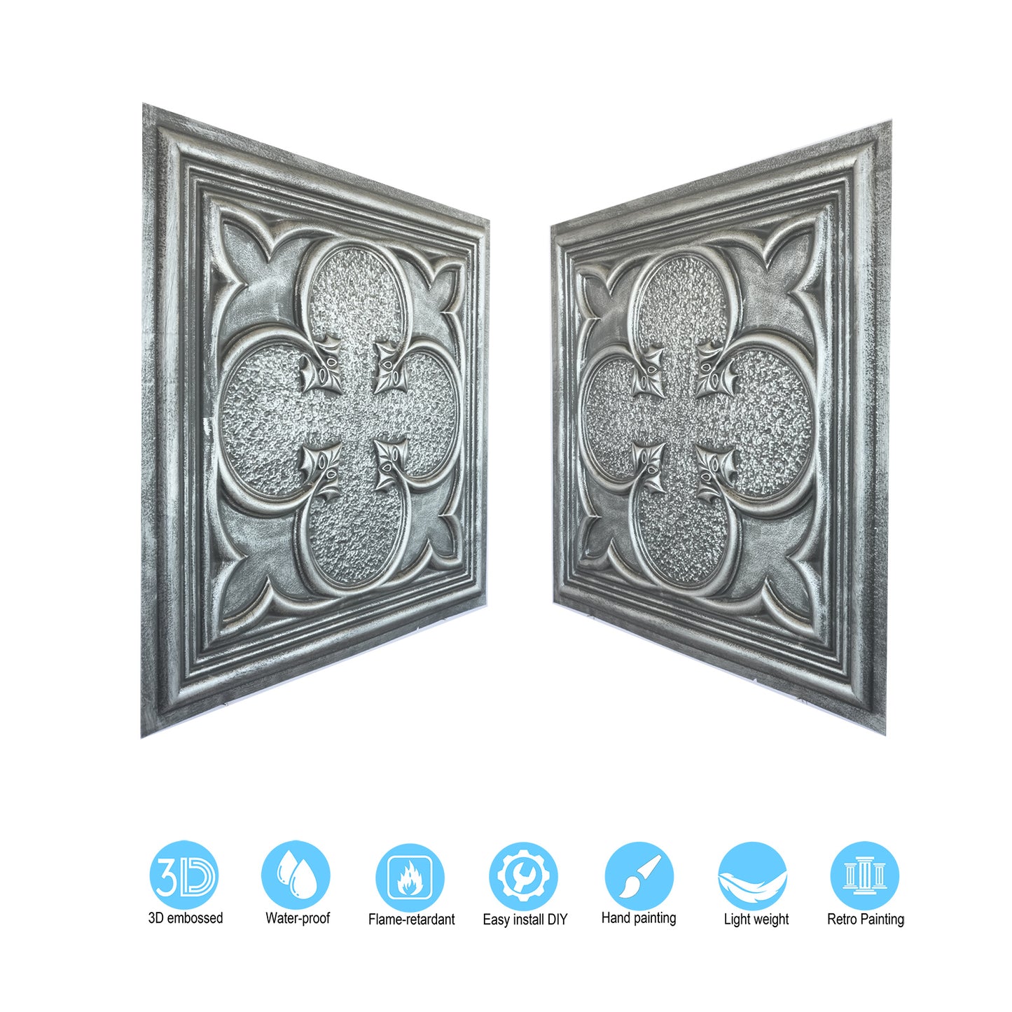 10tiles/lot Faux Tin Ceiling Tiles for Bars, Wine Rooms, Lounges and Modern Hospitality Spaces PL35