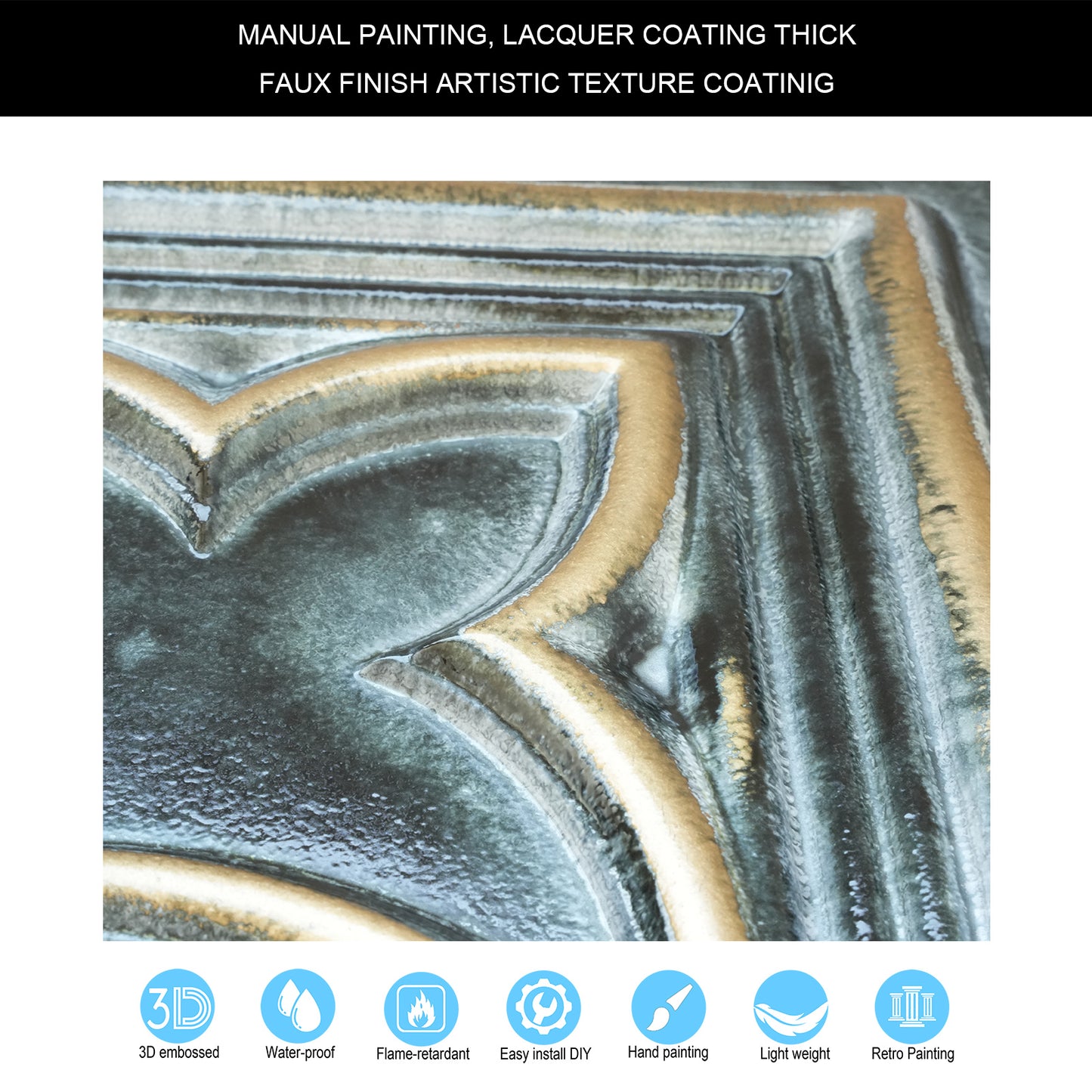 10tiles/lot Faux Tin Ceiling Tiles for Bars, Wine Rooms, Lounges and Modern Hospitality Spaces PL35