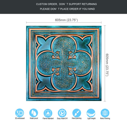 10tiles/lot Faux Tin Ceiling Tiles for Bars, Wine Rooms, Lounges and Modern Hospitality Spaces PL35