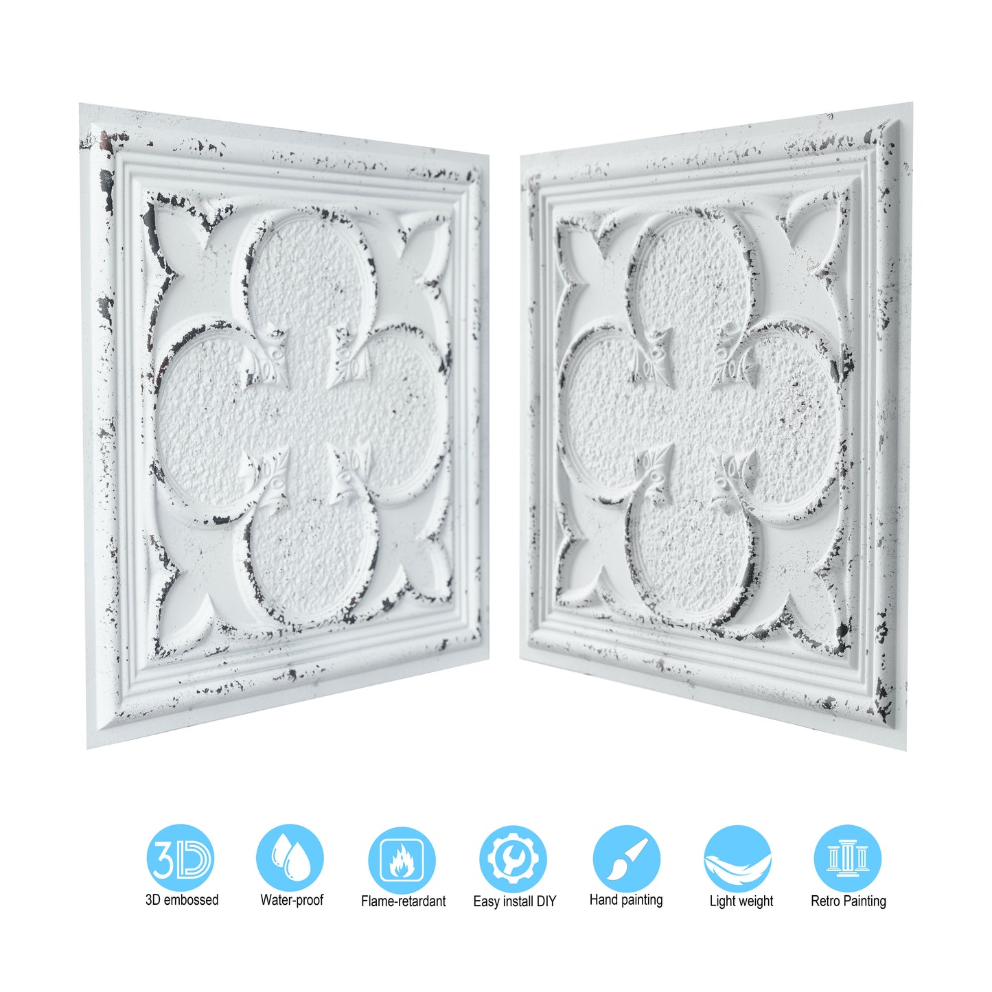 10tiles/lot Glue-Up Ceiling Tiles for Kitchen Renovations, Coffee Shops and Light-Luxury Spaces PL35