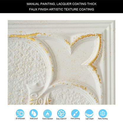 10tiles/lot Glue-Up Ceiling Tiles for Kitchen Renovations, Coffee Shops and Light-Luxury Spaces PL35