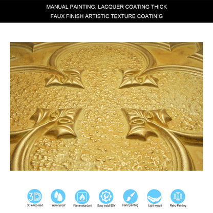 10tiles/lot Textured PVC Ceiling Tiles for Light-Luxury Restaurants, Salons and Beauty Studios PL35