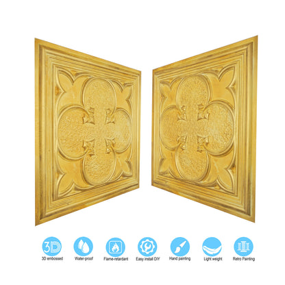 10tiles/lot Textured PVC Ceiling Tiles for Light-Luxury Restaurants, Salons and Beauty Studios PL35