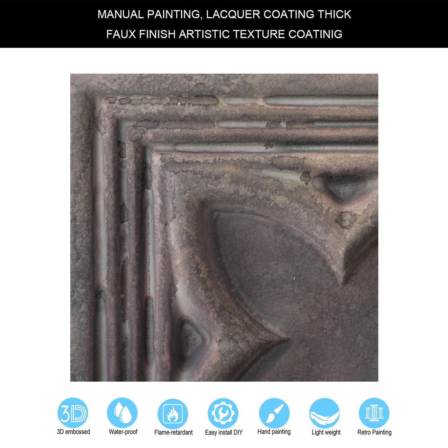 10tiles/lot Faux Metal Ceiling Tiles for Bars, Cafés, Lounges and Contemporary Interiors PL35