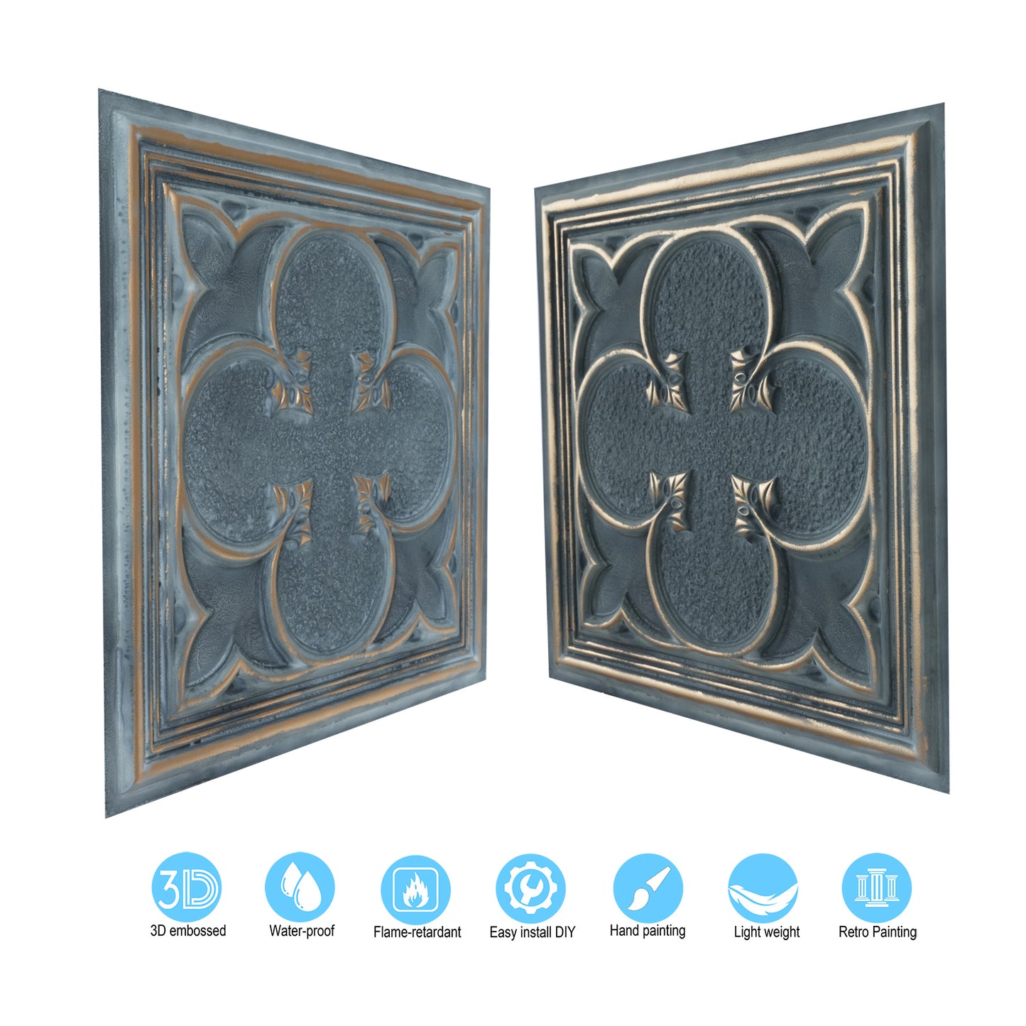 10tiles/lot Faux Tin Ceiling Tiles for Bars, Wine Rooms, Lounges and Modern Hospitality Spaces PL35