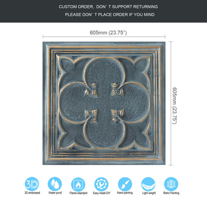 10tiles/lot Faux Tin Ceiling Tiles for Bars, Wine Rooms, Lounges and Modern Hospitality Spaces PL35